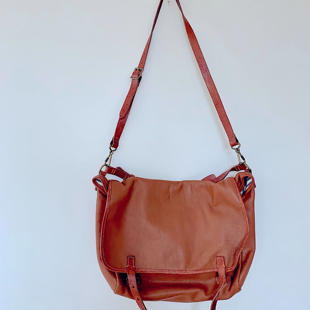 Madewell crossbody cognac leather bag